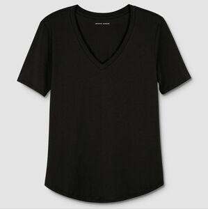 Universal Standard Tee Rex V Neck Black Short Sleeve Top Women's Plus XL 26-28